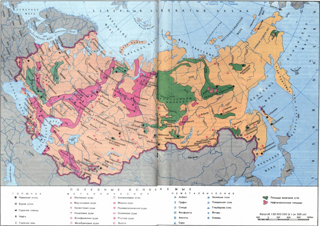 Карта россии с природными ископаемыми